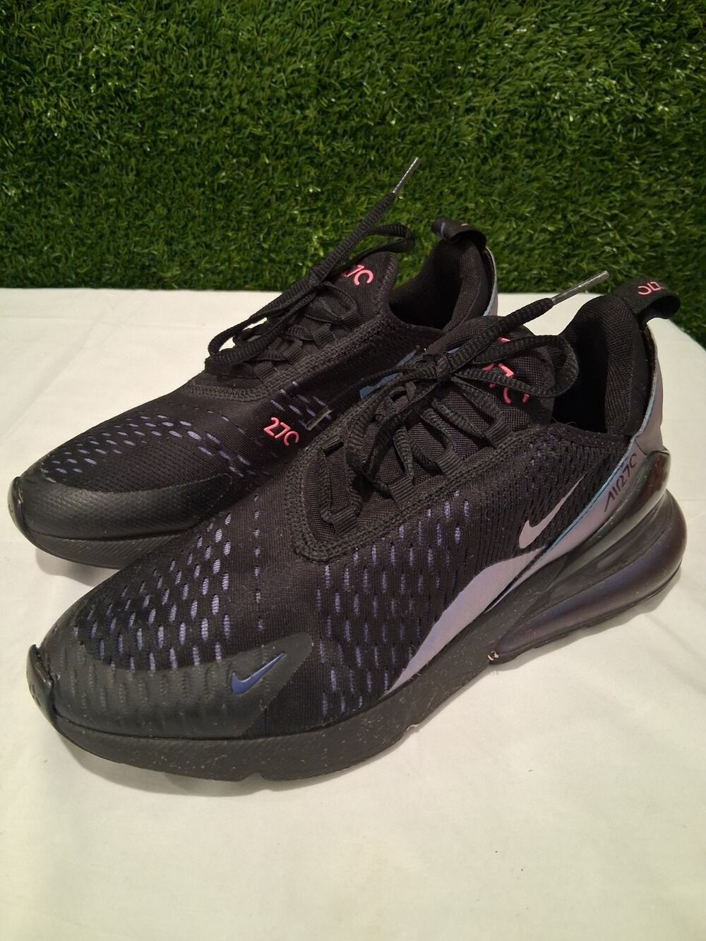 Nike Air Max 270 GS Throwback Future Black Laser Fuchsia Sz 7Y Wmns 8.5